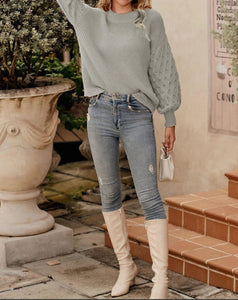 Pretty Bash/Cable Bishop Long Sleeve Sweater