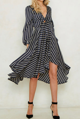 STRIPED HI LOW DRESS