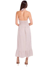 Daphne' Halter Maxi Dress Baby Beige