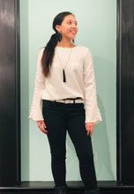 BUTTON LONG SLEEVE IVORY TOP
