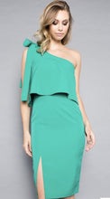 ONE SHOULDER MISS DRESS WITH TIE DETAIL