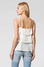 CROP EMBROIDERED TIERED TOP