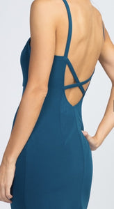 FITTED CROSS BACK MAXI DRESS